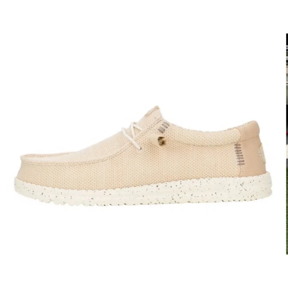 Hey Dude Wally Stretch Sox Irish cream egret Men's Sz 9 41898-OLZ $60 NWT